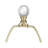 Brass Metal Buffet Table Lamp with Crystal Accents