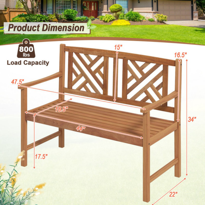 Banc d'extérieur en acacia Perei