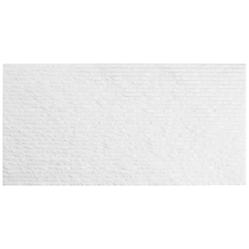 Rakestone 12x24 3D Honed Limestone Stone Tile, Bianco Ice White, Marble, Split Textured