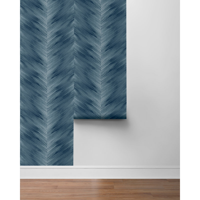 Salena Peel & Stick Chevron Roll, Navy