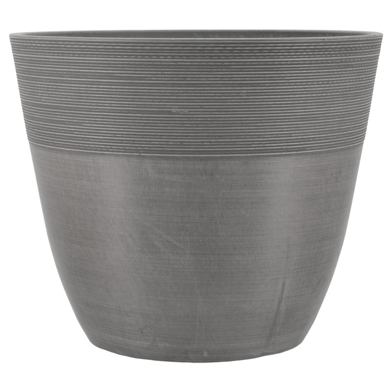 Pot à fleurs en plastique gravé Myrtlewood, H 13 po x l 16 po x P 16 po, Ciment
