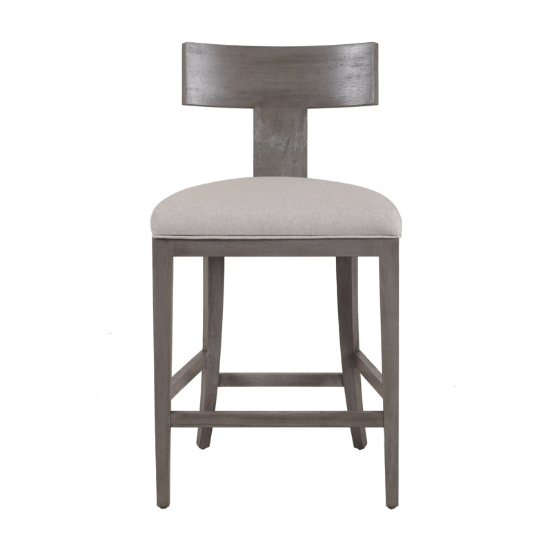 Chaise de comptoir Ysta, Gris/beige