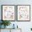 Spring Bird Love - Natural History Print, Matted and Framed Under Acrylic Glass, Set of 2, Study and Living Room Wall Art
