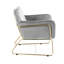 Chaise d'appoint longue durée en velours confortable, base en métal, pieds gris rembourrés de 29,5 po