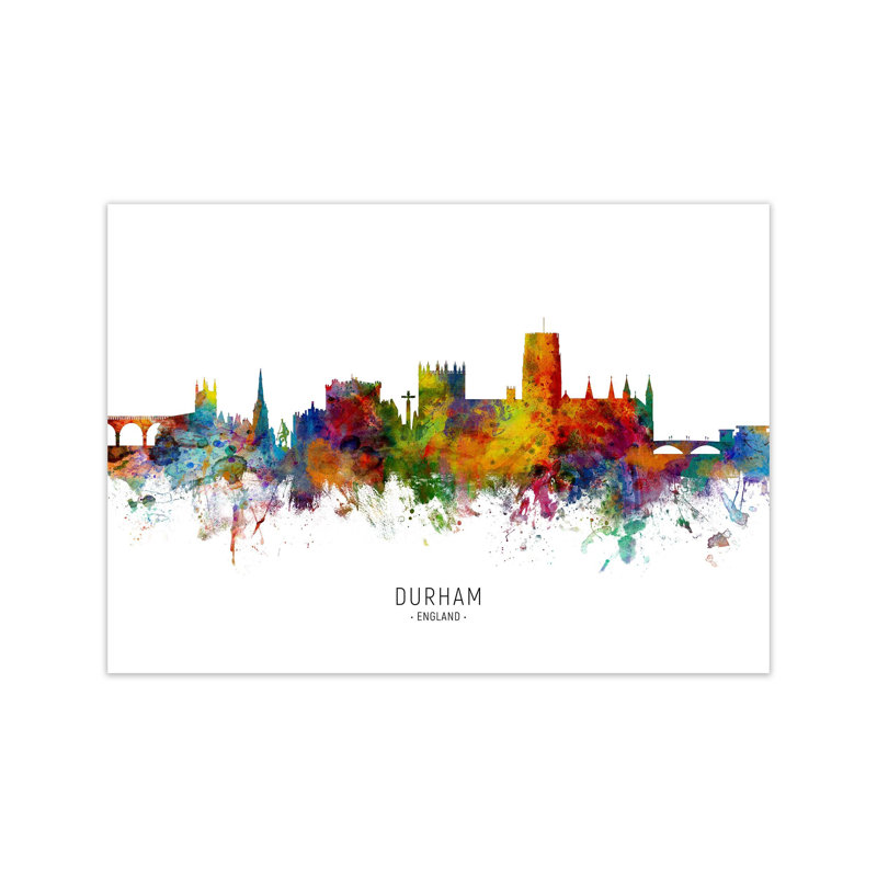 Durham England Skyline by Michael Tompsett - Print, Unframed, 42cm H x 59cm W x 1cm D