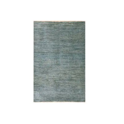 Tapis brun 2 pi x 3 pi, ton sur ton, motif d'herbe moderne, laine naturelle nouée à la main non teinte, luxuriante et moelleuse, tapis, échantillon, tapis oriental