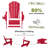 Besteiro Adirondack HDPE Foldable Chair Wood Texture With Cup Holder-129894900