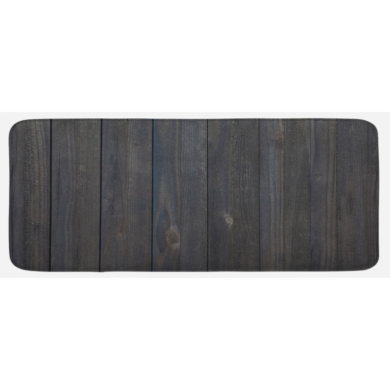 Rustic Striped Synthetic Kitchen Mat