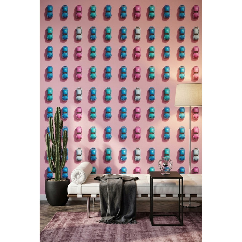 Papier peint moderne Mid-Century rétro Pop Art, Texturé non collé