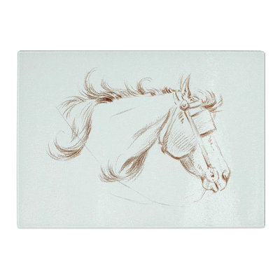 Tempered Glass a Head of a Horse Chopping Board