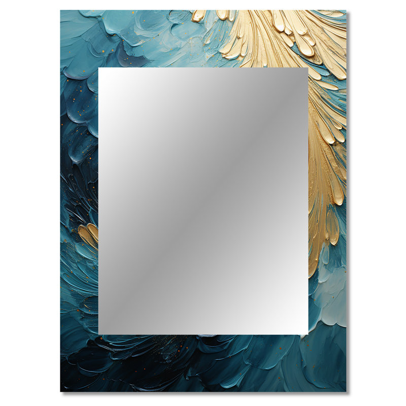 Gold Teal Ocean Spiral I - Abstract Spirals, 40 po x 30 po