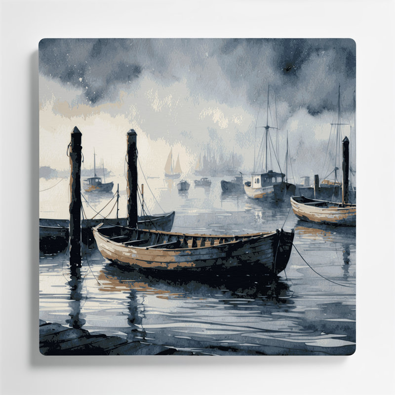 Art mural gris en métal Coastal Cape Cod Collection, H 32 po x l 32 po