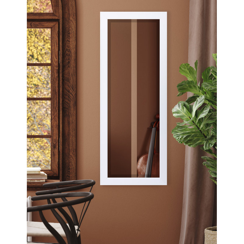 Eladia Engineered Wood Flat Wall Mirror, 63.5" H x 25.5" W x 0.75" D, White