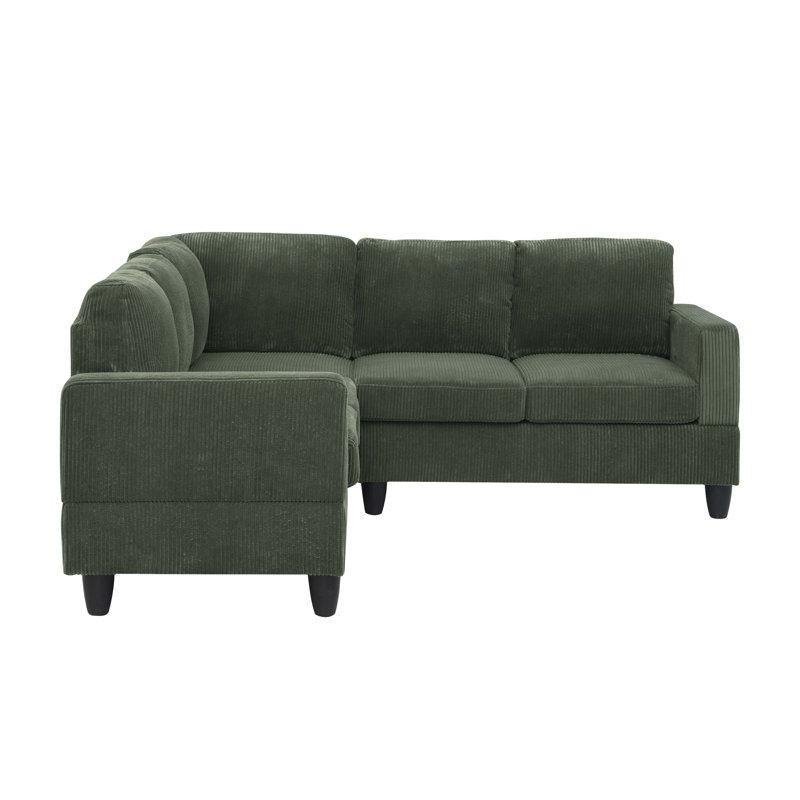 Lichwood Sectional, Dark Green Corduroy
