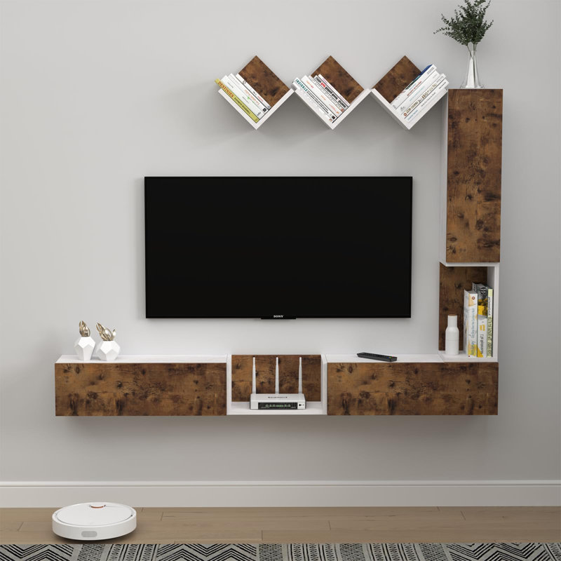 Expandable Floating TV Stand with Convertible Shelves,DIY