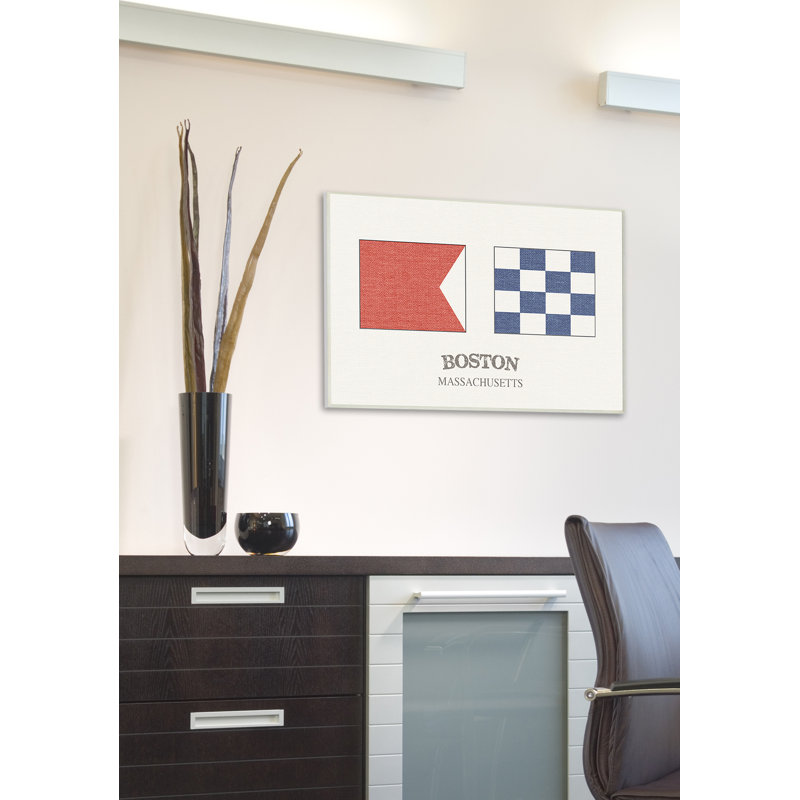 « boston nautique flags », impression, H 16 po x l 20 po, Toile tendue