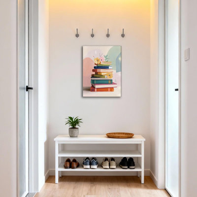 Abstract Canvas Wall Art For Living Room, Modern Books Flowers Print Poster, Abstract Flora Wall Decor For Hallway Bedroom Bathroom Home Office Decor,