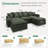  Wynter U-Shaped Corduroy Modular Sectional with Storage-415984691