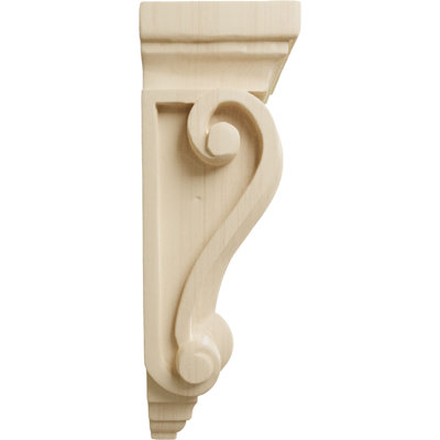 4"W x 2 1/2"D x 7 1/2"H Cole Pilaster Wood Corbel, Rubberwood