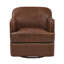 Fauteuil demi-tonneau pivotant en cuir véritable Anselmo Fazio-1854758470