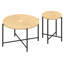 Ensemble 2 pièces table basse et table de bout avec plateau en panneau de fibres à densité moyenne imperméable-133293473