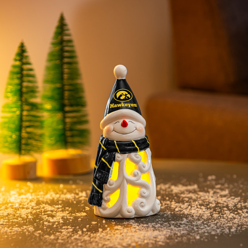 Statuaire à DEL bonhomme de neige de l'Université de l'Iowa, 8 po