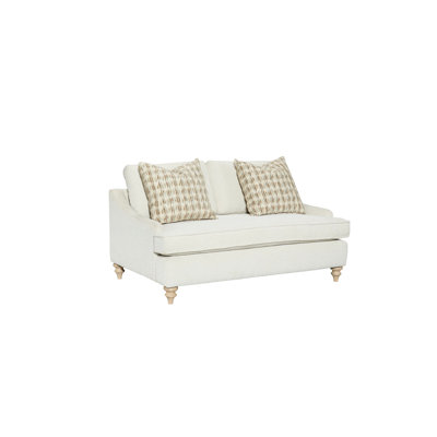 Upholstered And Love Seat - Foam, Reversible Cushions Sinuous Springs Beige, Brown Wood Tone Frame With Wrapped High Density Beige Upholstery,