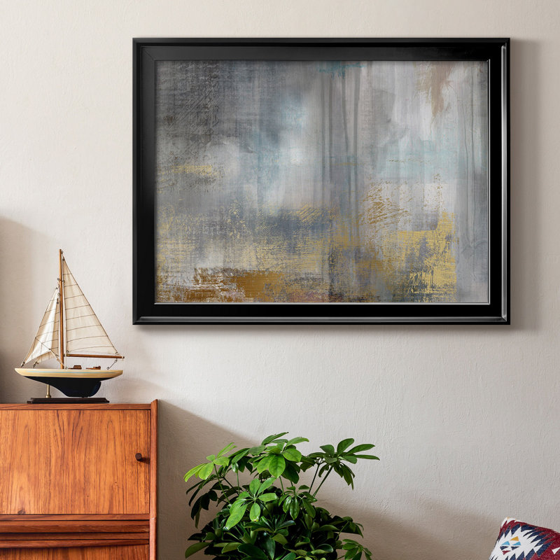 «Misty Sky II», peinture sur toile encadrée, H 26,5 po x l 36,5 po x P 1,5 po, Noir