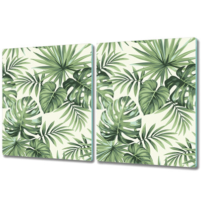 Avinger Tempered Glass Palm Leaf Chopping Board