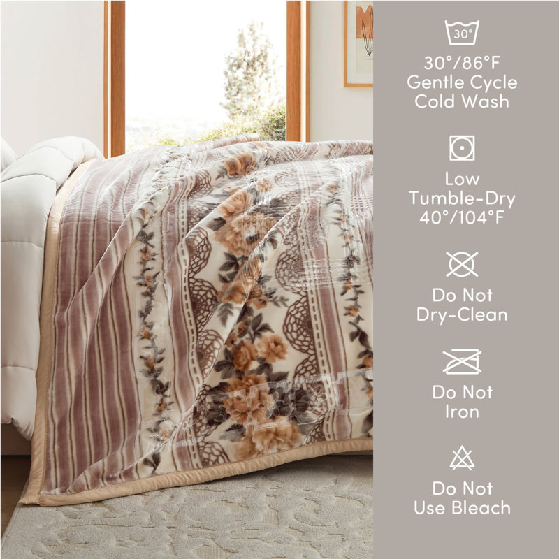 Couverture en peluche Nestl, Grand lit, Beige