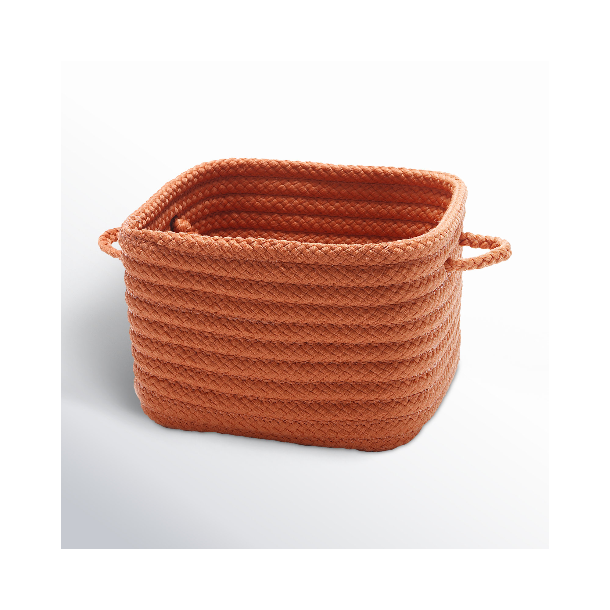 Kline Fabric Decorative Basket 1, Orange, 8" H x 11" W x 11" D