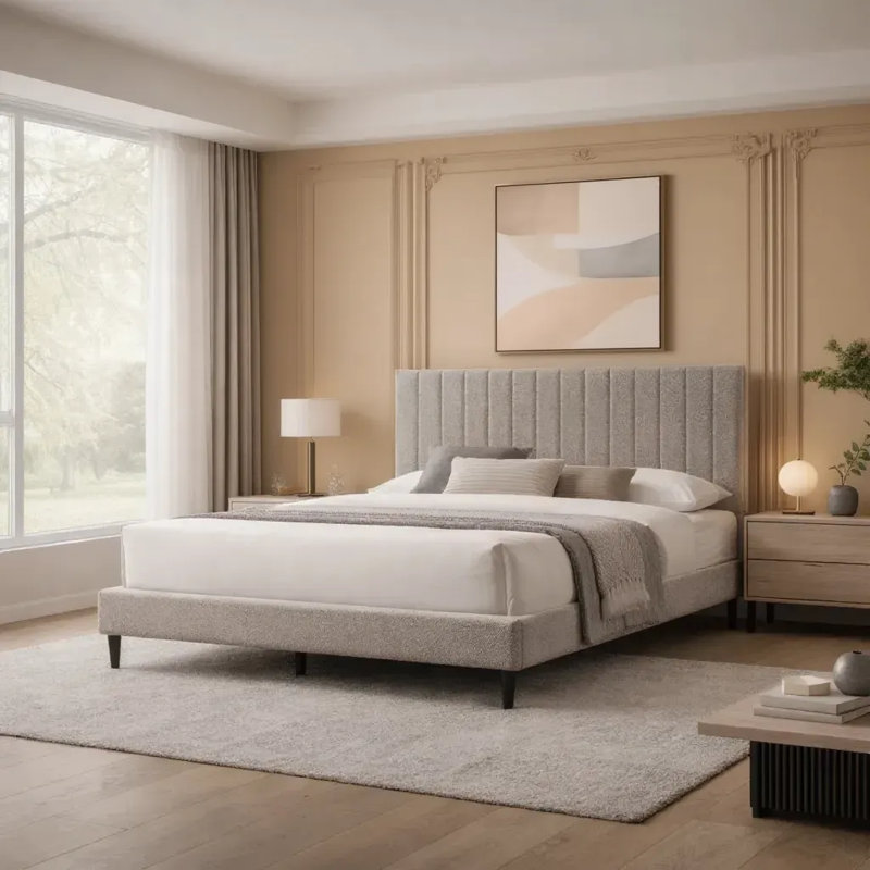 Lit plateforme tapissier Modern
