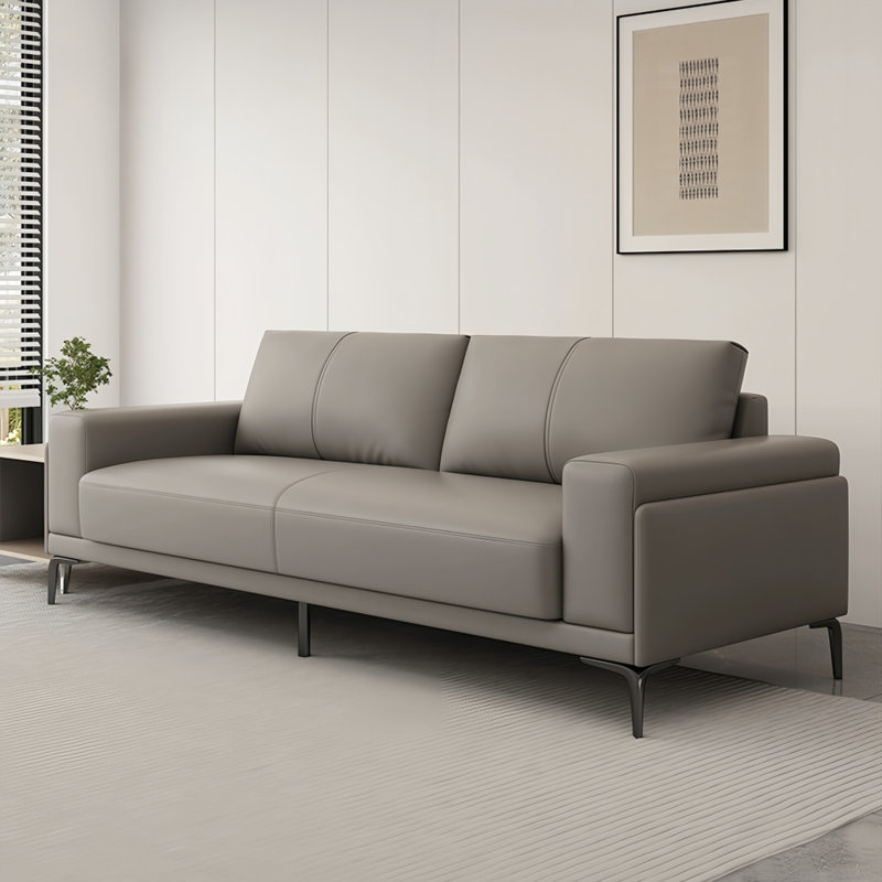 Romit, Gray Leather Match, 31.5" H x 78.74" W x 33.46" D