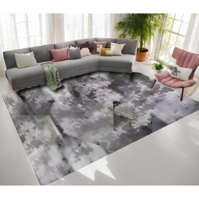 Area Rug Washable Rug Gray Vintage Traditional Floor Cover Foldable Thin Retro Accent Indoor Distressed Non Slip Carpet Floral Print Mat Bedroom Living Room Bathroom