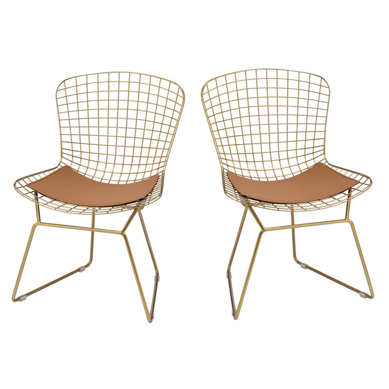 Chaise d'appoint en métal doré