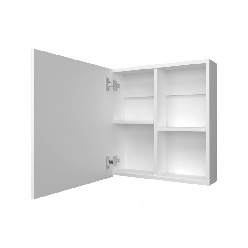 Armoire à pharmacie blanche avec miroir inclus et 1 porte, Blanc