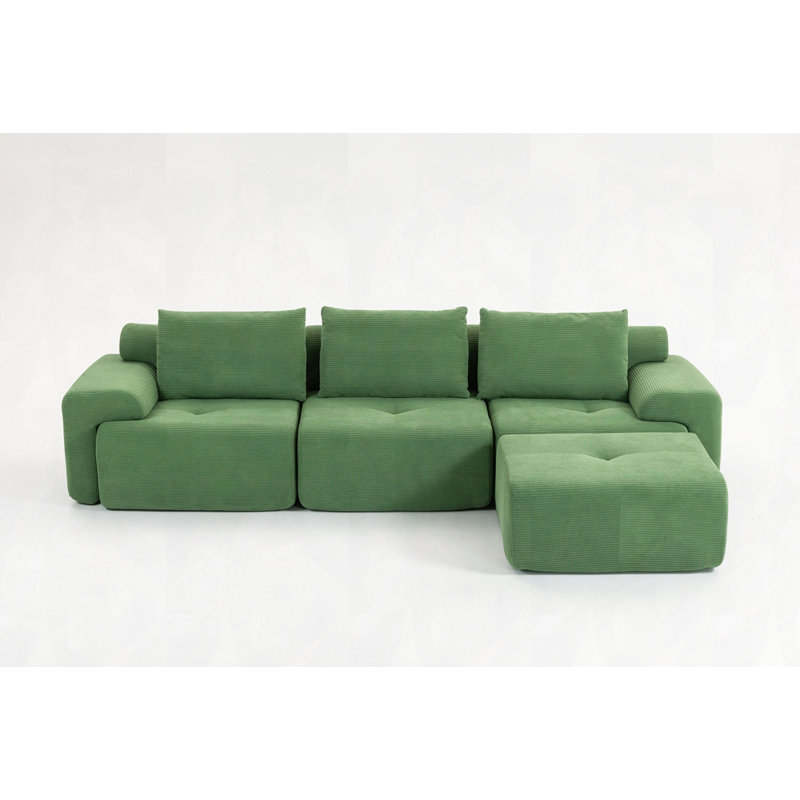 Canapé modulaire en L pour salon, Vert