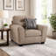 Fauteuil Oly surdimensionné avec 1 coussin décoratif, siège en polyester brun moka-121897293