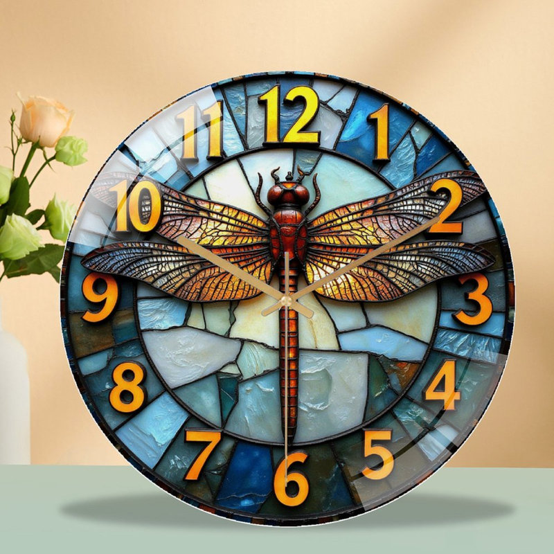 Horloge murale libellule - Horloge murale 12 po
