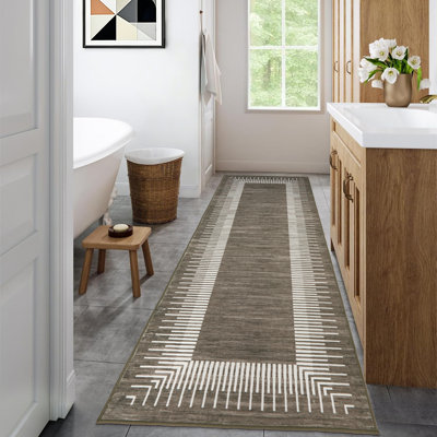 Tapis lavable moderne et minimaliste avec envers en caoutchouc, tapis souple et durable pliable pour les chambres à coucher, les salons et les salles à manger