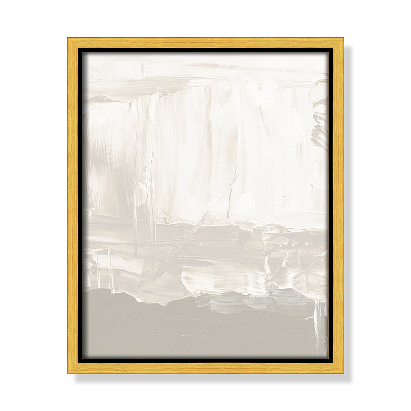 Taupe Abstract - Floater Frame Print on Canvas, 11.5" H x 9.5" W, Gold
