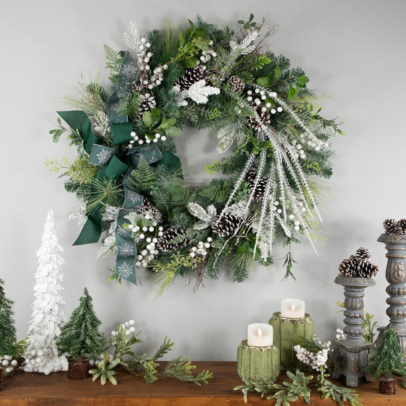 Frosted Pinecones and Berries 36'' Christmas Wreath