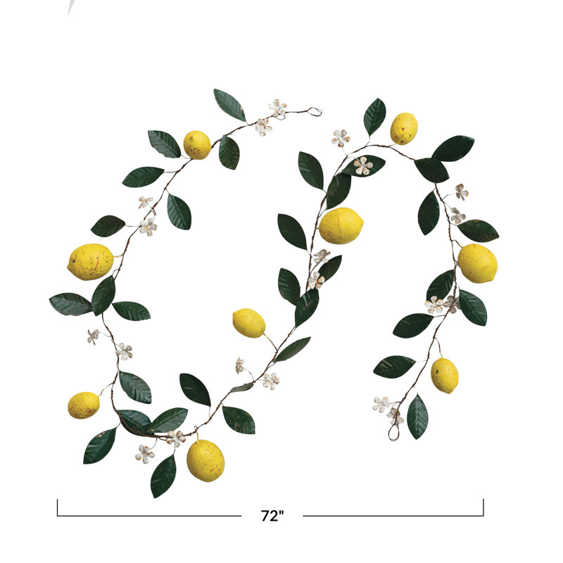 Metal Garland With Lemons And Leaves