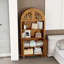 Armoire vintage en bois sculpté arqué avec tablettes ouvertes-204164790