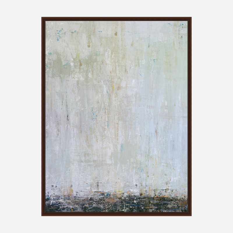 «Blue Rain II» par John Beard - reproduction d'affiche sur papier glacé, Brown Framed Canvas, 49.5" H x 37.5" W x 1.75" D