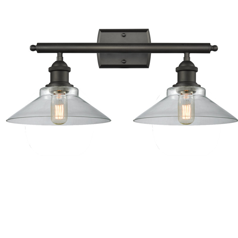 Éclairage pour salle de bain à intensité variable 2 lumières Newton St Loe, Transparent, Ampoule DEL 6 watts Vinage