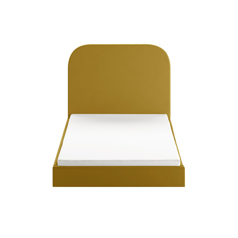 Plum Upholstered Ottoman Storage Bed, European Double  (140 x 200 cm), Gold