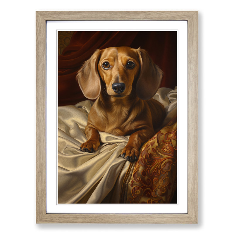 Single Picture Frame Print on Wood, 64cm H x 46cm W, Oak Framed