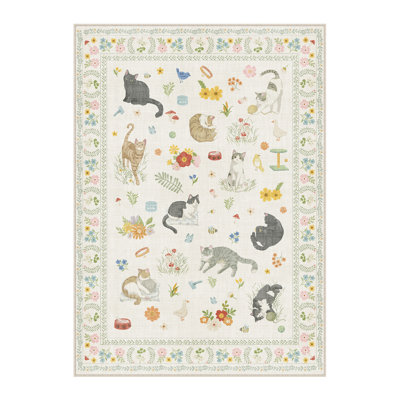 Paw & Petal Cat Garden Area Rug
