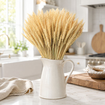 100 tiges de blé séchées naturelles de 45 cm (17,7 pouces) pour la décoration de la ferme
